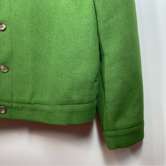 ASOS Women’s Wool Blend Long Sleeve Button Down Pea Coat Size XL Green - Picture 3 of 15